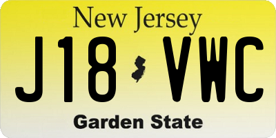 NJ license plate J18VWC
