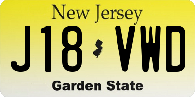 NJ license plate J18VWD