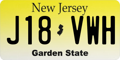 NJ license plate J18VWH