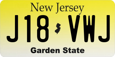 NJ license plate J18VWJ