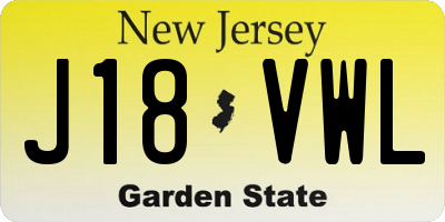 NJ license plate J18VWL