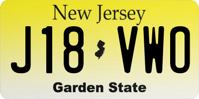 NJ license plate J18VWO