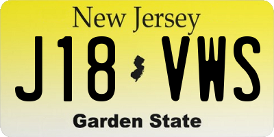NJ license plate J18VWS