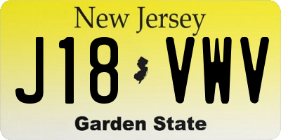 NJ license plate J18VWV