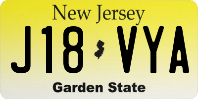 NJ license plate J18VYA
