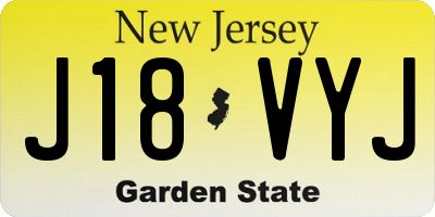 NJ license plate J18VYJ
