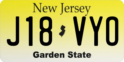 NJ license plate J18VYO