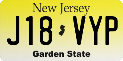 NJ license plate J18VYP