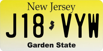NJ license plate J18VYW