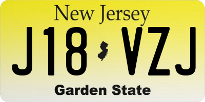 NJ license plate J18VZJ