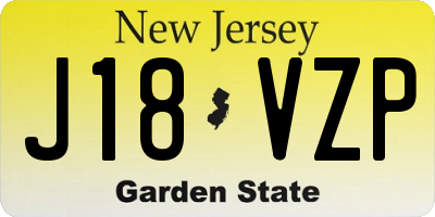 NJ license plate J18VZP