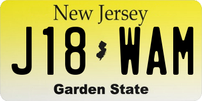 NJ license plate J18WAM