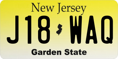 NJ license plate J18WAQ