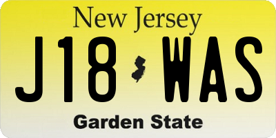 NJ license plate J18WAS