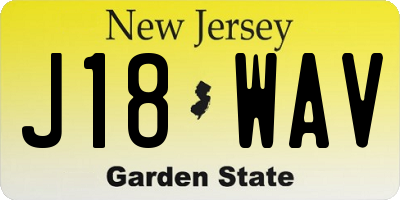NJ license plate J18WAV