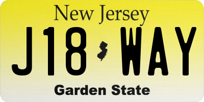 NJ license plate J18WAY