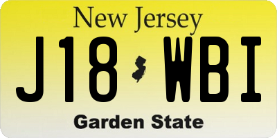 NJ license plate J18WBI