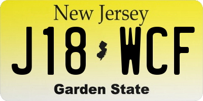 NJ license plate J18WCF