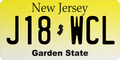 NJ license plate J18WCL