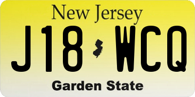 NJ license plate J18WCQ