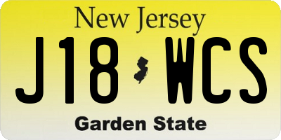 NJ license plate J18WCS