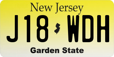 NJ license plate J18WDH