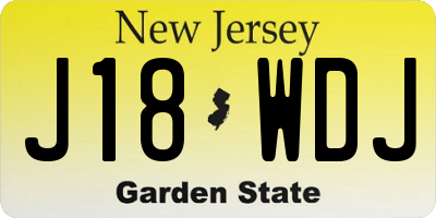 NJ license plate J18WDJ