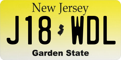 NJ license plate J18WDL