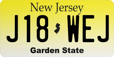 NJ license plate J18WEJ