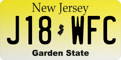 NJ license plate J18WFC
