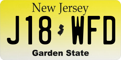NJ license plate J18WFD