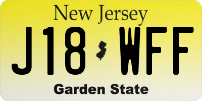 NJ license plate J18WFF