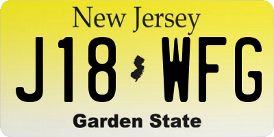 NJ license plate J18WFG