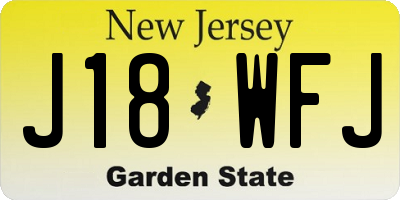 NJ license plate J18WFJ