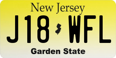 NJ license plate J18WFL