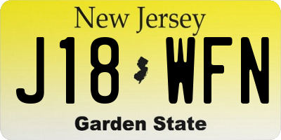 NJ license plate J18WFN