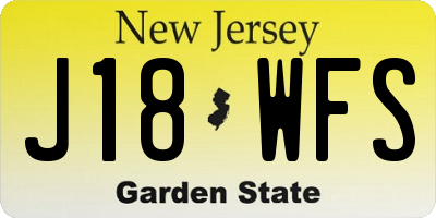 NJ license plate J18WFS