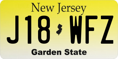 NJ license plate J18WFZ