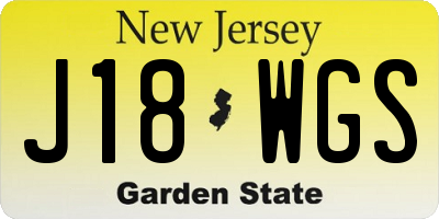 NJ license plate J18WGS