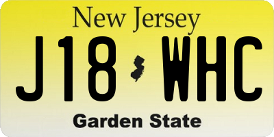 NJ license plate J18WHC