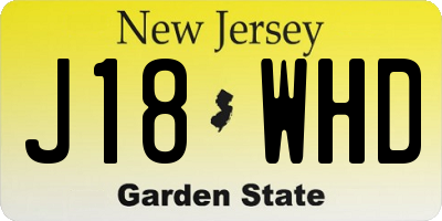 NJ license plate J18WHD