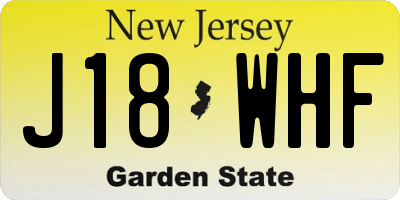 NJ license plate J18WHF
