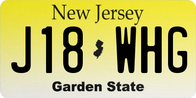 NJ license plate J18WHG