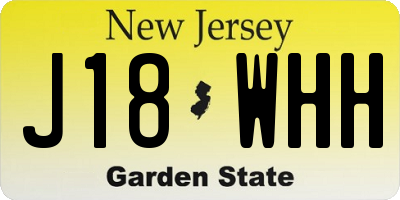 NJ license plate J18WHH