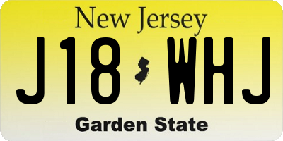 NJ license plate J18WHJ