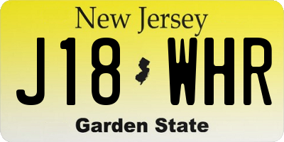NJ license plate J18WHR