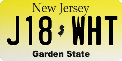 NJ license plate J18WHT