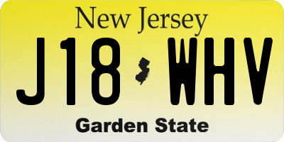 NJ license plate J18WHV