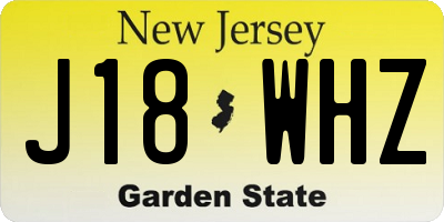 NJ license plate J18WHZ