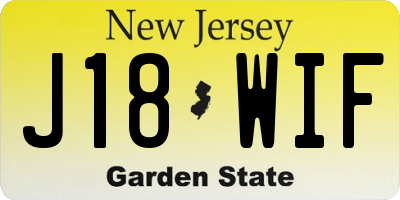 NJ license plate J18WIF